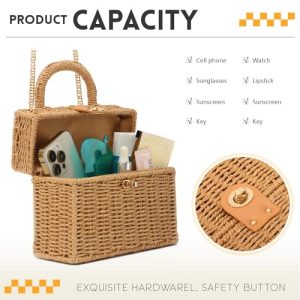 Oweisong Rattan Purse for Women