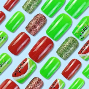 Watermelon Design False Nails