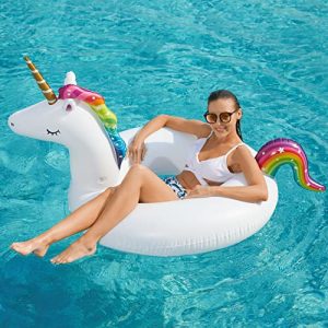 Inflatable Unicorn & Flamingo Pool Floats – 2 Pack