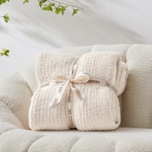 Snuggle Sac Reversible Knit Throw Blanket: Cozy Home Essential