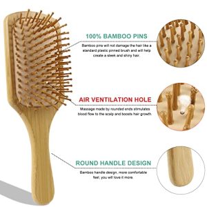 Combetter Bamboo Hair Brushes & Comb Set: Eco-Friendly Gift