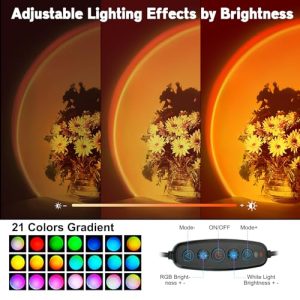 Tsrarey Sunset Lamp Multicolor Night Light Projector
