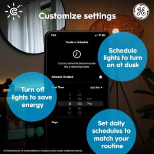 GE CYNC Color Changing Smart LED Light Bulbs: Voice Assistant Compatible