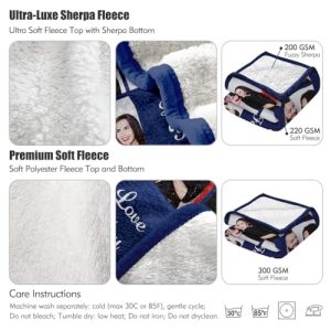 Custom Sherpa Fleece Blanket - Personalized Couples Gift