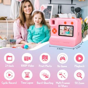 Kids Camera Instant Print – 1080P Selfie Camera