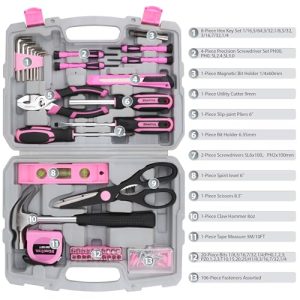 KingTool 149-Piece Pink Tool Kit: Ideal Gift for Her