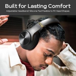 DOQAUS Bluetooth Headphones Over Ear – Black-Brown