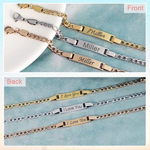 Personalized Name Bar ID Bracelet - Elegant Gift for Women