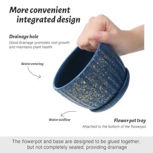 STHIE Ceramic Plant Pots with Drainage Holes