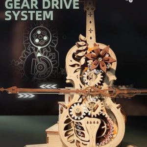 ROKR Wooden Music Box Cello Model Kit