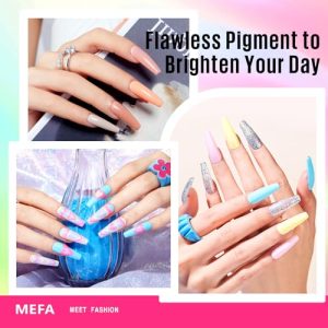 MEFA 35 Pcs Neon Gel Nail Polish Set – Summer Bright Colors