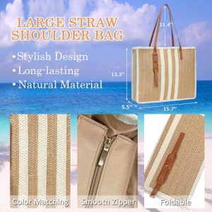 2024 Large Woven Straw Tote