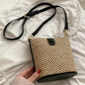 2024 Rattan Straw Beach Bag