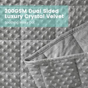 Wemore Minky Dot Weighted Blanket for Adults Queen Size 15 lbs