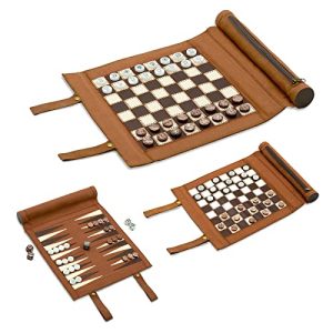 Woodronic 3-in-1 Travel Game Set: Classic Board Games