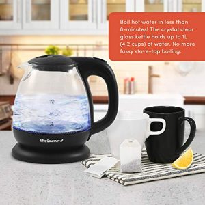 Elite Gourmet EKT1001 Electric 1.0L Glass Kettle