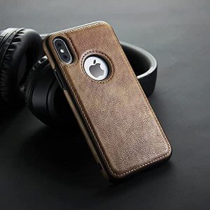 USLOGAN Vegan Leather Phone Case for iPhone Xs Max
