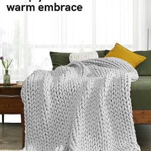 YnM Knitted Weighted Blanket Silver Grey 15lbs