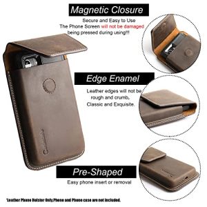 Gentlestache Leather Cell Phone Holster with Belt Clip