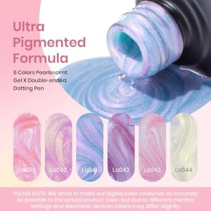 Shimmer Pearl Gel Nail Polish Set – 6 Colors