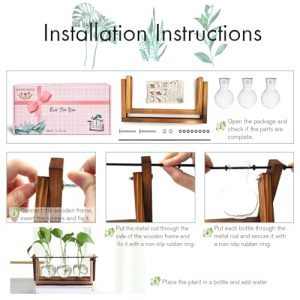 Retro Plant Terrarium with Wooden Stand: Stylish Home Decor