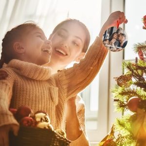 Custom Photo Text Christmas Tree Ornament