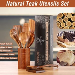 Mooues 9-Piece Teak Wooden Kitchen Utensil Set