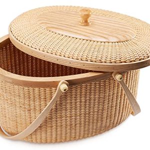 Nantucket Style Picnic Basket – Handmade Rattan Tote
