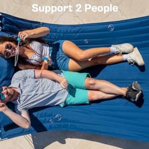 SUPERJARE Curved-Bar Hammock with Stand – Navy Blue