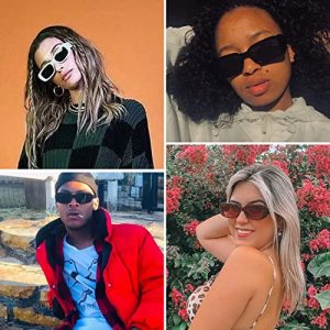 Rectangle Sunglasses for Women Men Trendy Retro Fashion Sun Glasses