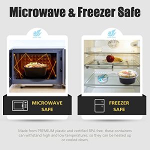 Azure Zone 32 oz. Round Meal Prep Food Containers: Stackable and Portable