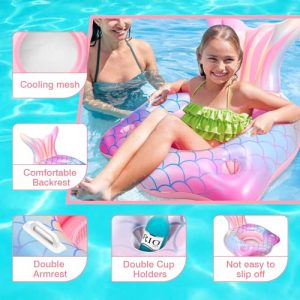 Mermaid Inflatable Pool Float Chair – Pink Lounge Raft