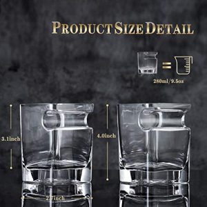 YouYah Cigar Whiskey Glasses with Cigar Holder - Set of 2