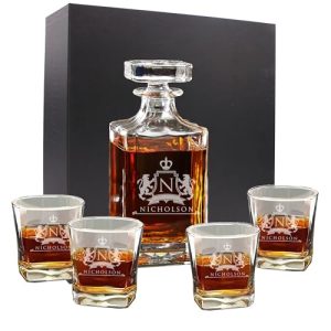 Custom Engraved Whiskey Decanter Set: Perfect Groomsman Gift