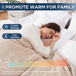 Westinghouse Heated Throw Blanket – 50×60 Inch Beige