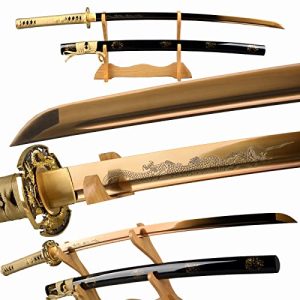 Handmade Gold Blade Japanese Samurai Sword