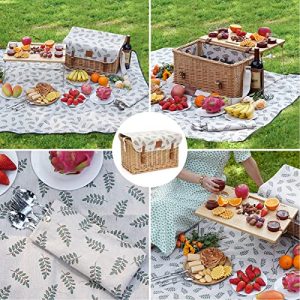 Picnic Basket with Table – Wine Picnic Basket Set for 4