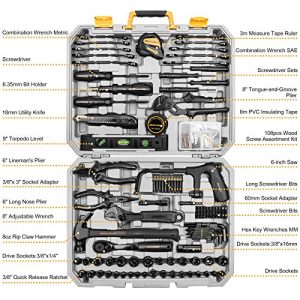 DEKOPRO 218-Piece Tool Kit: Ideal Gift for Homeowners