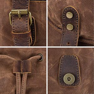 WUDON Leather and Canvas Men’s Backpack