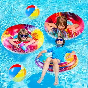 6Pcs Big Pool Floats Tubes – Parentswell Inflatable Swim Rings