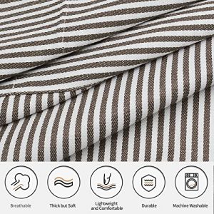 NLUS Kitchen Cooking Aprons, 2 Pack – Black/Brown Stripes