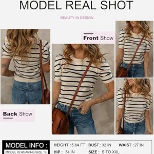 Dokotoo Women’s Short Puff Sleeve Knit Tops