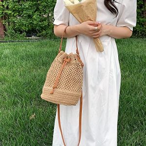 Women’s Summer Straw Bucket Bag