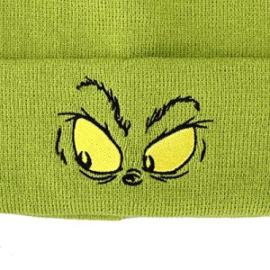 Grinch Face Green Knitted Beanie