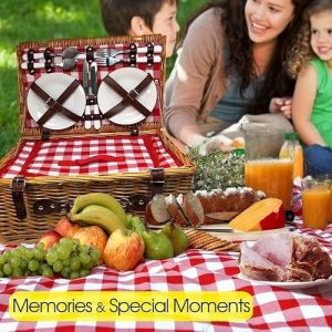 Luxury Picnic Basket for 4 – Insulated Wicker Hamper