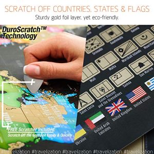 XL Scratch Off Map of The World with Flags