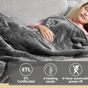 JAQUETEA Heated Electric Blanket – 50”x60”