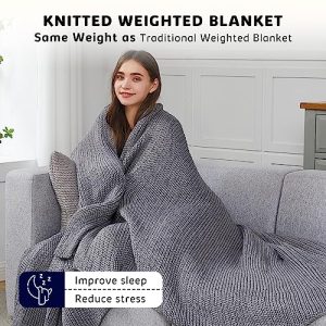 L’AGRATY Knitted Weighted Blanket 15lbs