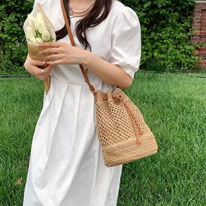 Women’s Summer Straw Bucket Bag