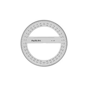 Pacific Arc 6-Inch 360° Clear Circular Protractor